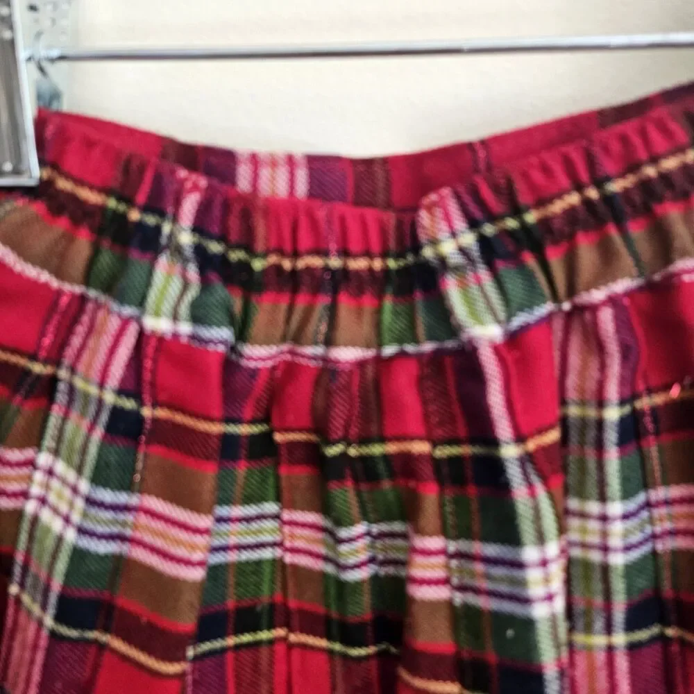 Vintage The Children's Place Plaid Pleated Skirt - Size 5/6 - Red Tartan
